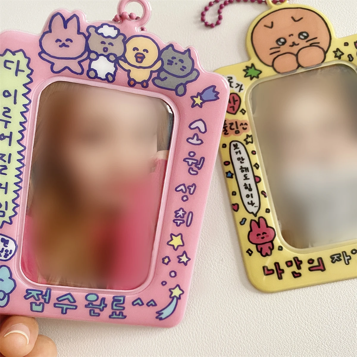 Steve Cute Korean Talisman Photocard Holder Pendants Lucky Wishes Realize Moral Keychain