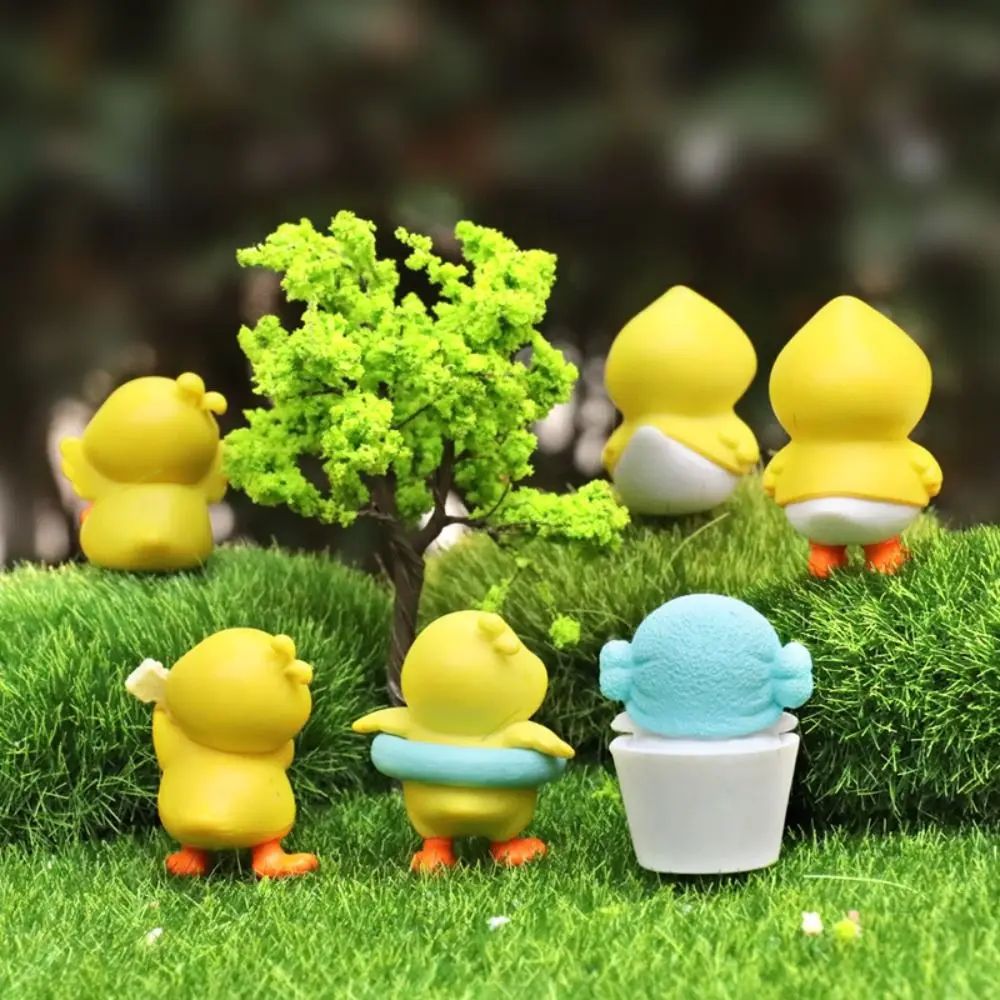 Bakery Ornaments Office Decoration Handmade Models Toy Little Duck Doll Little Yellow Duck Action Figures Pvc Ornaments