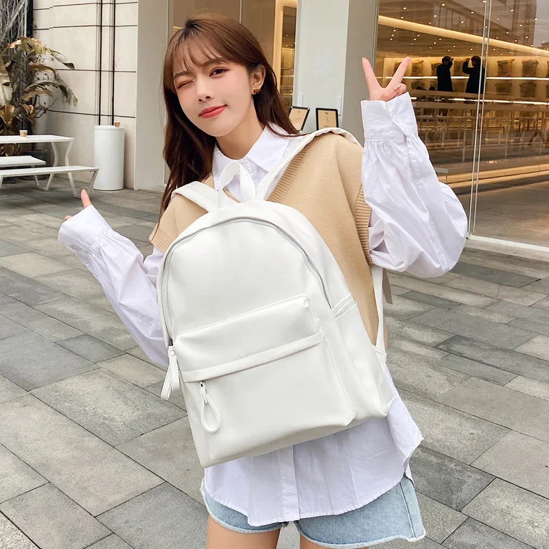Zaino da donna alla moda Zaino per laptop in pelle di grande capacità Zaino per libri di alta qualità per ragazze adolescenti Studente Mochila