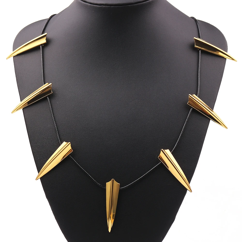 Marvel Black Panther Men's Necklace Leopard Claw Pendant Gold