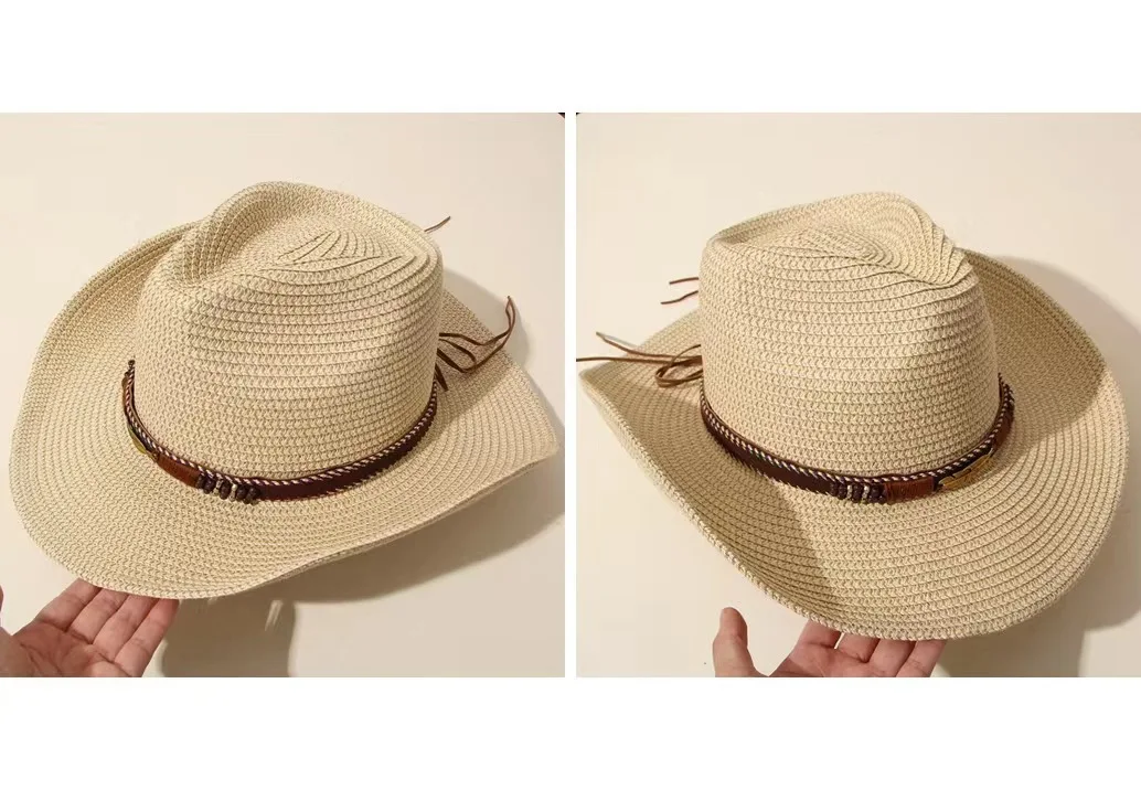 Hot Sale Summer Women \ man Beach Ladies Fashion Flat Panama Lady Casual Sun Hats For cowboy Westerly wind Straw Hat_voghion.com