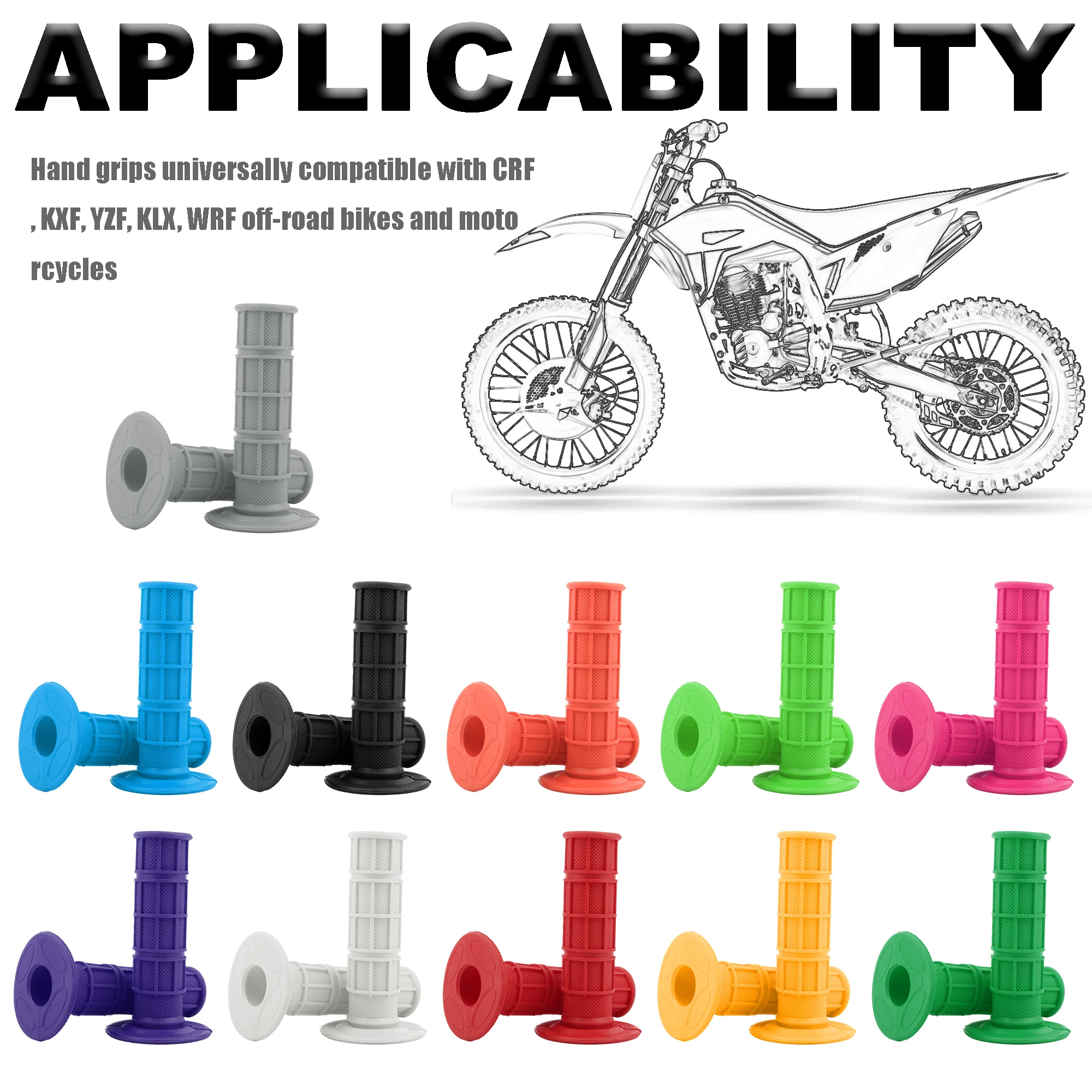 Vibrant Universal Motorcycle Handlebar Grips - 7/8 22mm Dirt Bike Accessories
