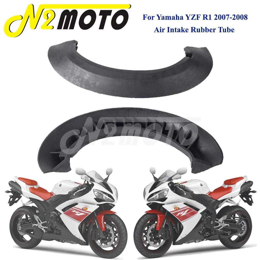 

Black Motorcycle Ram Air Intake Tube Duct Cover Damper Rubber Seal Strip For Yamaha YZF R1 2007 2008 YZF-R1 YZFR1 Accessories
