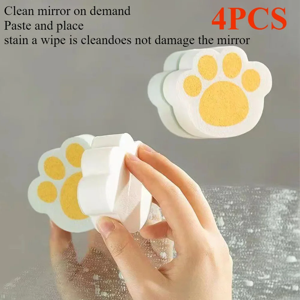 2 4pcs Mirror Wipe Mirror Cleaning Sponge Bathroom Kitchen Car Glass Cleaning Brush Decontamination Sponge