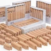 NEW Wooden Track Set Beech Wood Track Expansion Package Railway Train Track Set Fit for All Brands Trains Toys for Kids Gifts 4