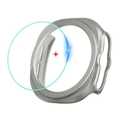 Premium Glass and Case Set: Durable Hard PC Bumper with Screen Protector for Galaxy Watch Ultra 2 (Titanium)