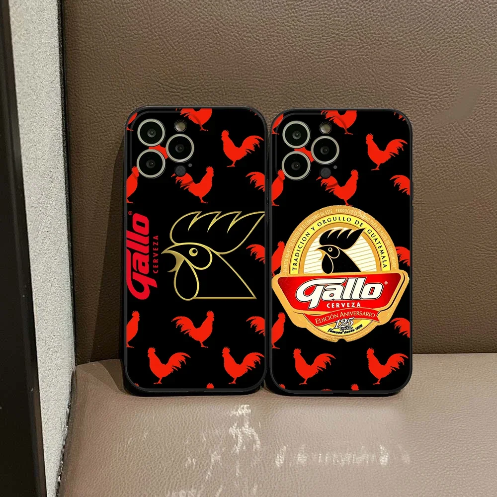 Per Iphone14 Custodia Per Telefono Con Logo Birra Con Etichetta Gallo Per Iphone 12 13 14 Pro Xr Xs Max 14 Plus Se 13 Pro Iphone Cover Nere