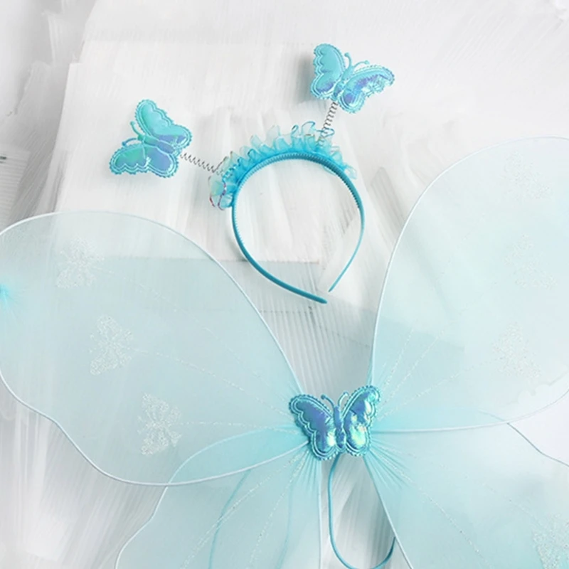 Angel Wings Wand Headband Angel Fairy Princess Costumes Party-Favors 3pcs T8NB
