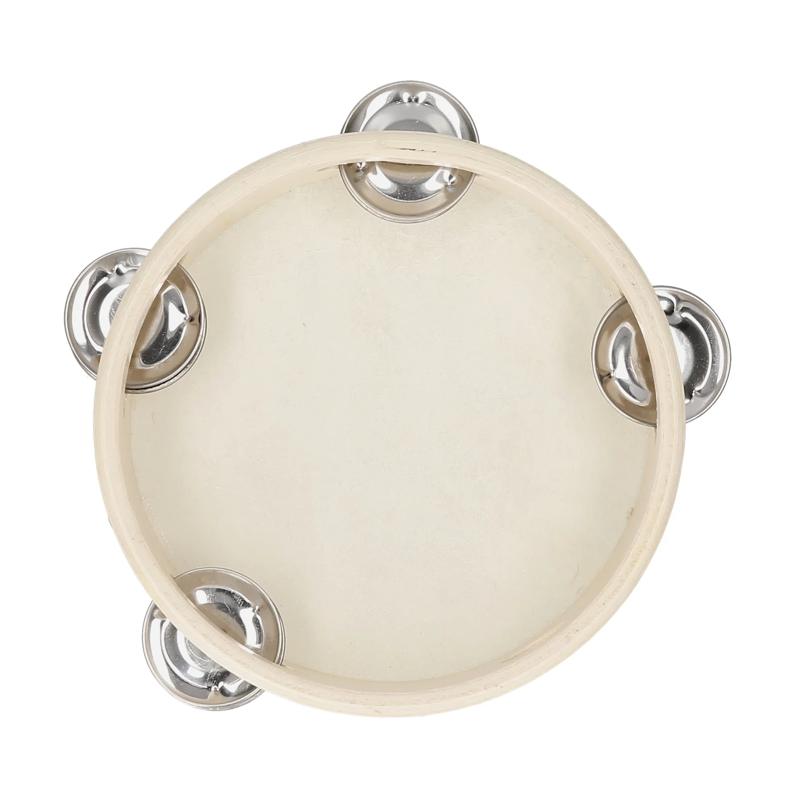 Hand Tambourine 4/6/8 Inch Hand Tambourine Single Row Jingles Sheepskin Drum Skin Wooden Tambourines Entertainment Musical Timbrel Kids