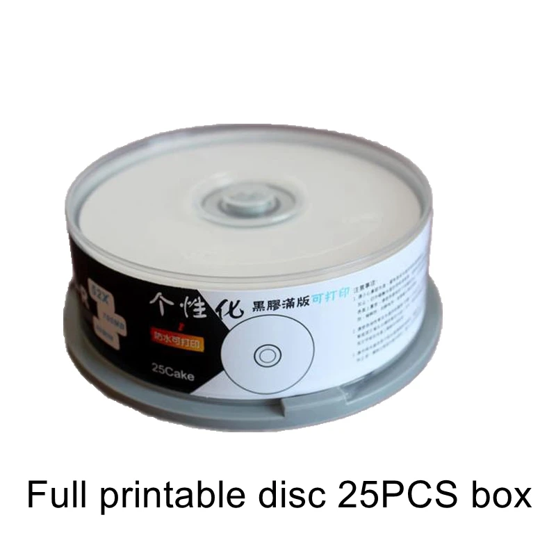 Ritek Printable Vinyl CD-R Blank Disc Recordable Compact Disc 700MB/80min/52x Vinyl Music Black 25PCS/BOX