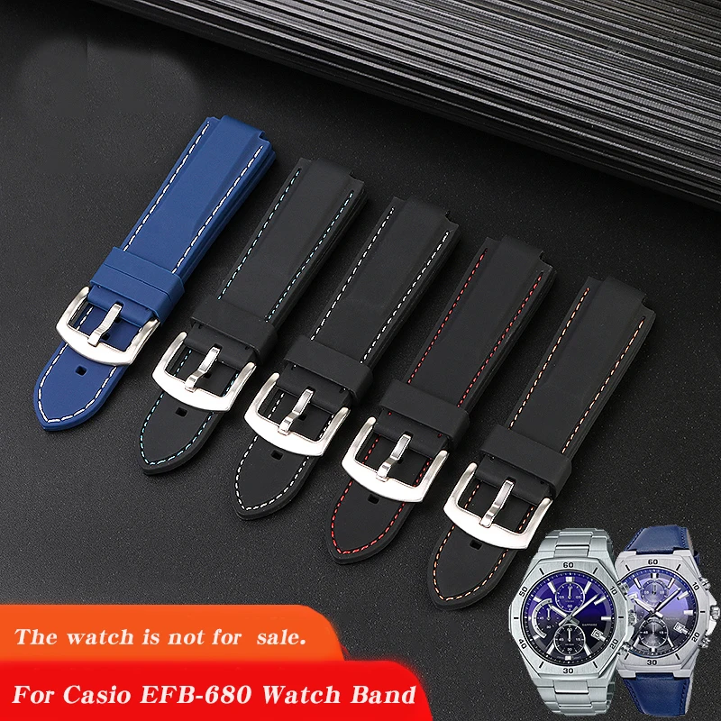 

Men's Waterproof Silicone Watch Strap For Casio EFB-680 ECB-10YD Watch Band Convex Interface 12mm 14mm Soft Bracelet