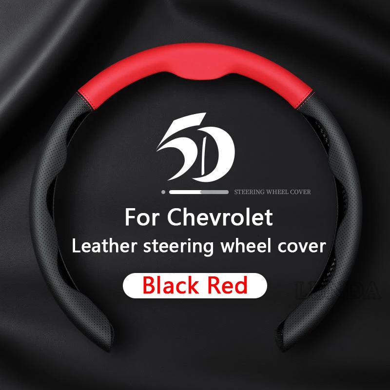 

Car Steering Wheel Cover Real Leather For Chevrolet Cruze Spark Camaro Volt Bolt Trax Malibu Car Accessories