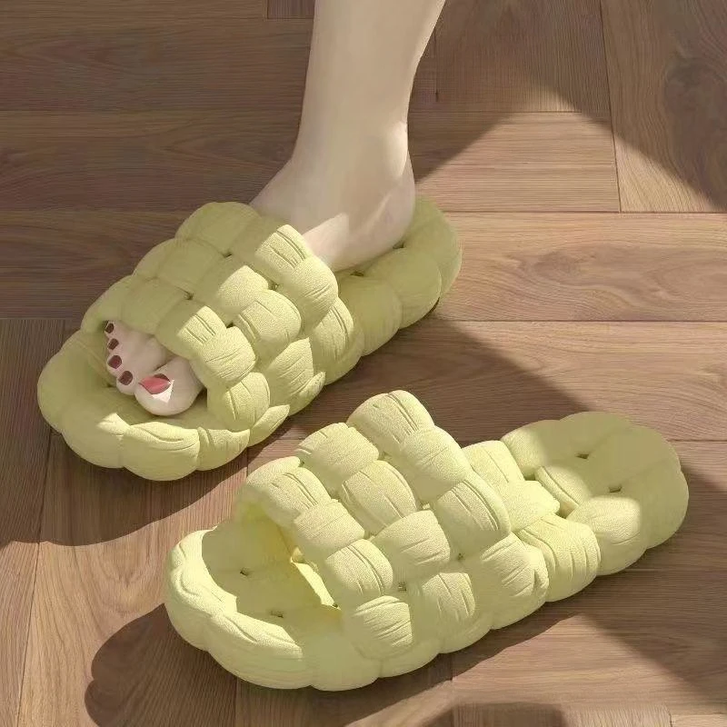 

Non-Slip Summer Women Men Fashion Simplicity Solid Color Bathroom Outdoor Non-Slip Rubber Slippers EVA Indoor Soft Sole