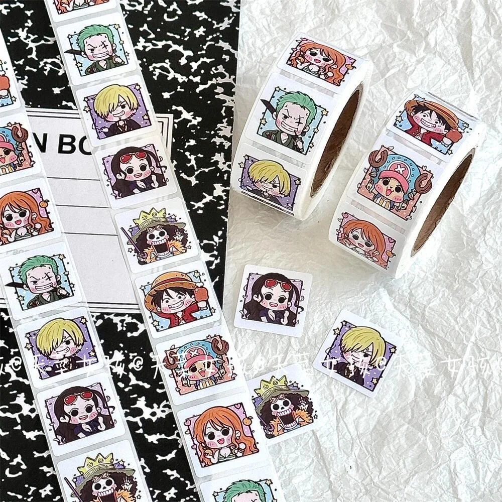 2023 New 500PCS One Piece Moving Diffuse Sticker Manual Decorative Materials Envelope Sealing Sticker Paper Kawaii Gift