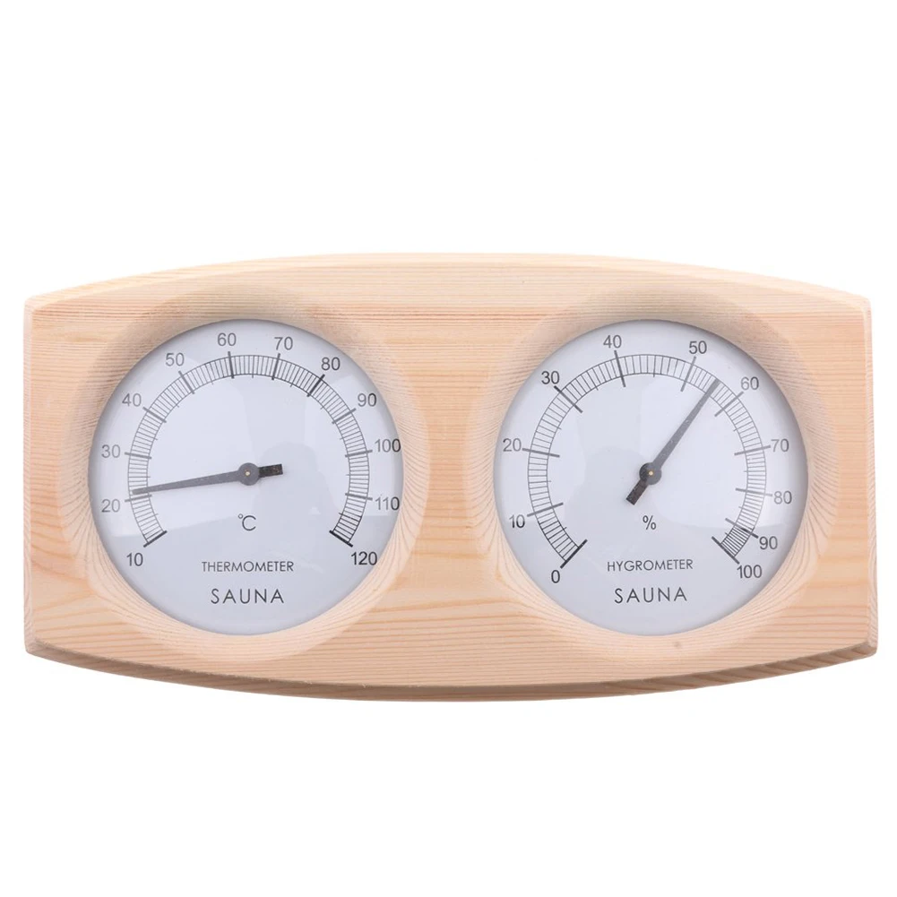 2 In 1 Indoor Bath Measuring Steam Double Gauges Wooden Sauna Room