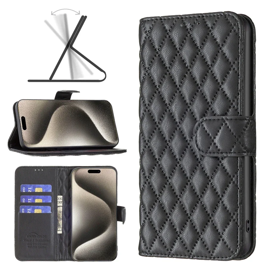 Compact Magnetic Flip Wallet with Card Slot - Leather Case