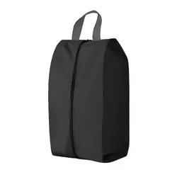 Waterproof Nylon Shoe Storage Bag with Durable Zipper - XL - 41x24x18cm (Black)
