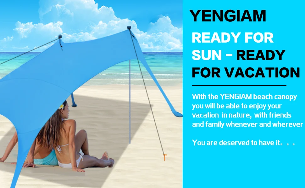 Description Picture 2 of itemBeach Sun Shade 1-3 People UV Resistant Camp Bed Tent Sun Shelter Canopy Garden House with Storage Bag for Camping Fishing