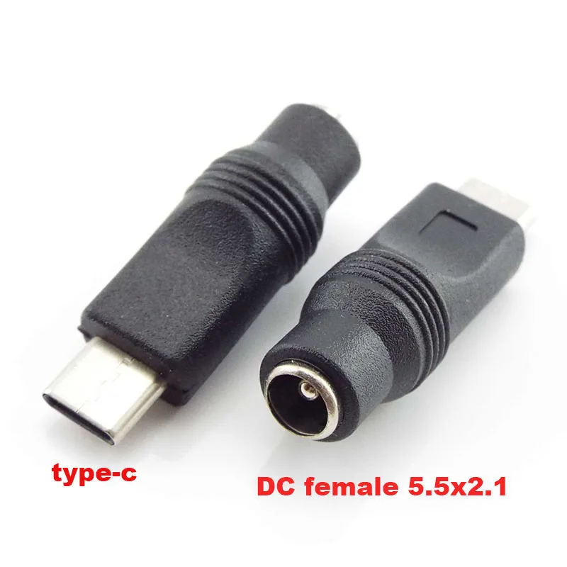 1/5x DC Female power Jack 5.5*2.1mm To mirco type c type AUSB 2.0 male Female Plug Jack Connector converter Adapter for Laptop p