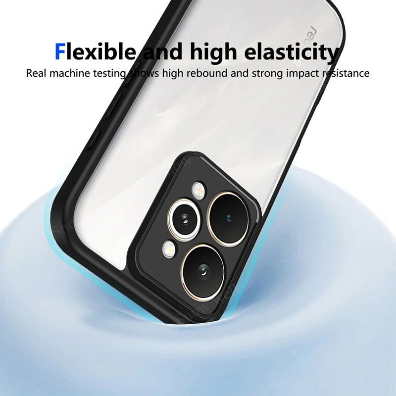Transparent Silicone Shockproof Phone Case with TPU Bumper and PC Back