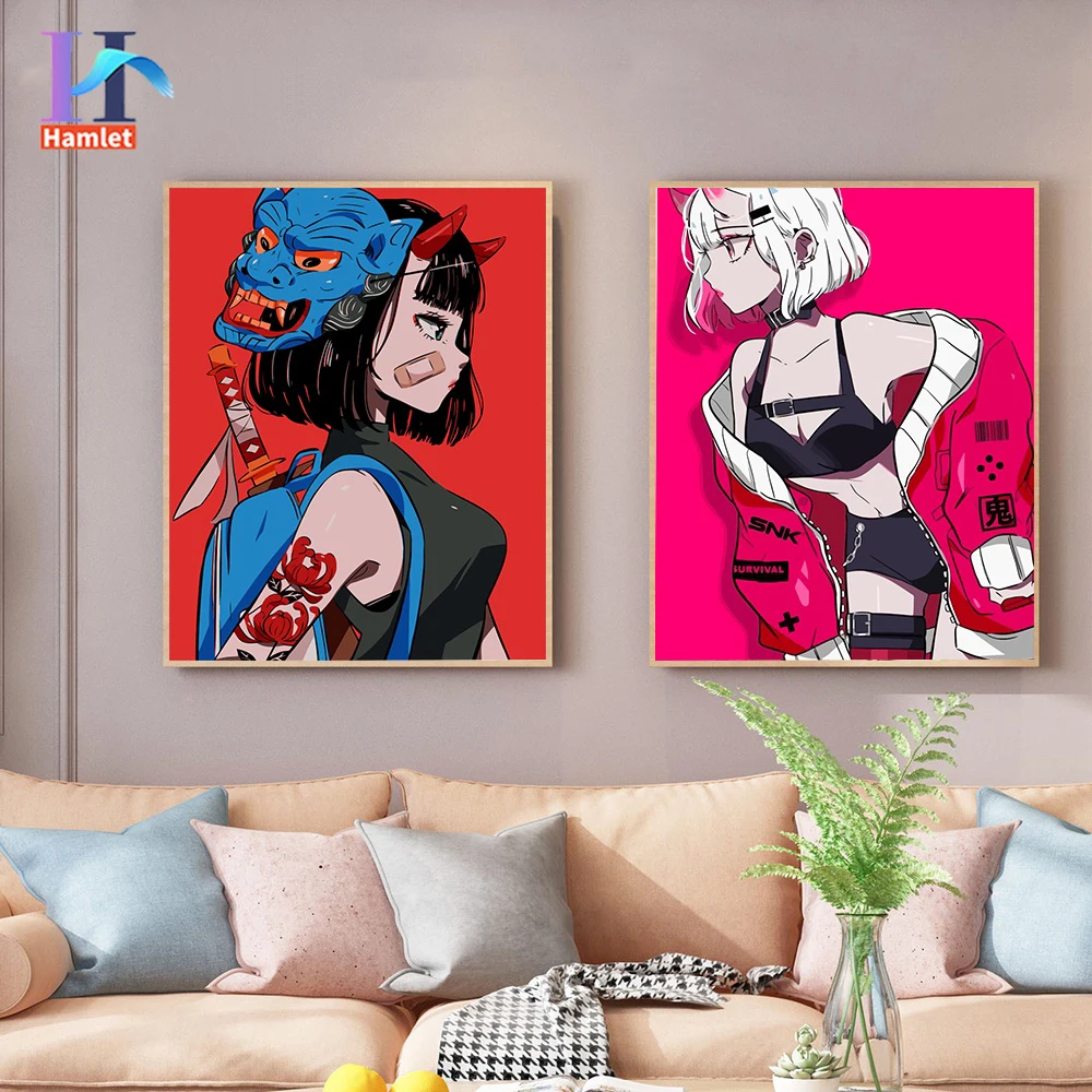 

Набор для рисования по номерам на холсте аниме, 40x50 см, 50x65 см