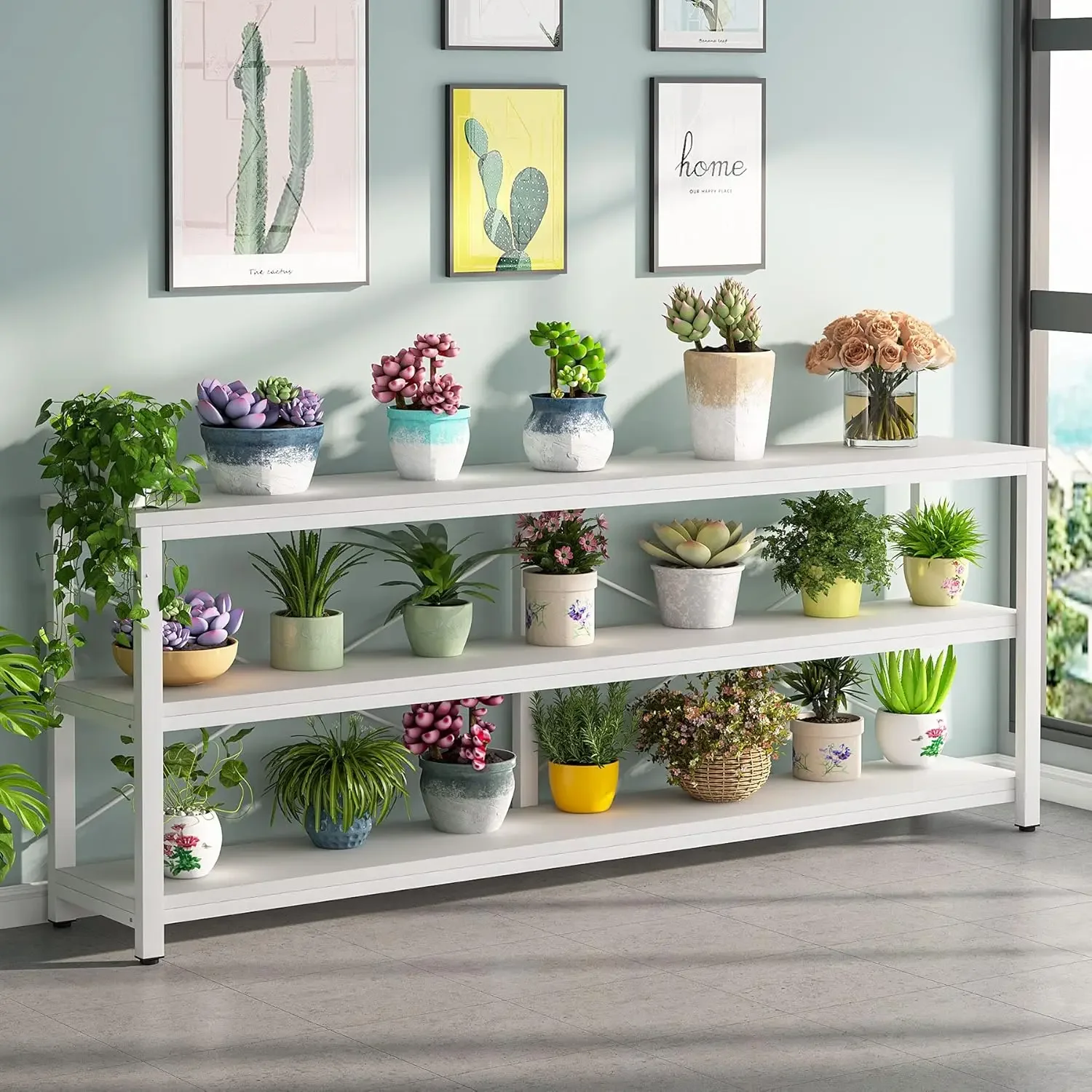 Description Picture 5 of item71" Sofa Tables,Extra Long Couch Table, Narrow Long Console Table, Entryway Table,Sofa Table with 3 Tiers Storage Shelves