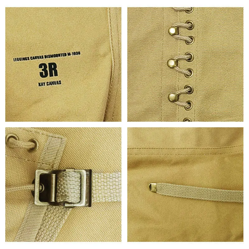 카키색 남성 캔버스 각반 가방 남자 레깅스 걷기 등산 발 착용 훈련 및 운동 야외 하이킹 스포츠 러닝 백