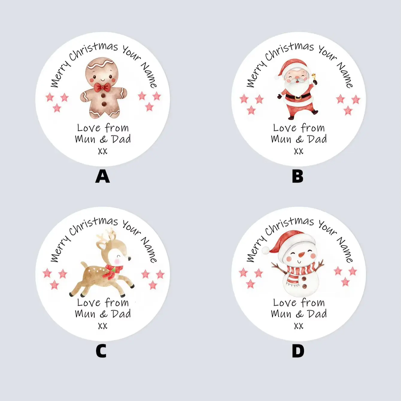 Custom Round Stickers with Personalized Text for DIY Projects, Holiday Decorations & Organization Labels