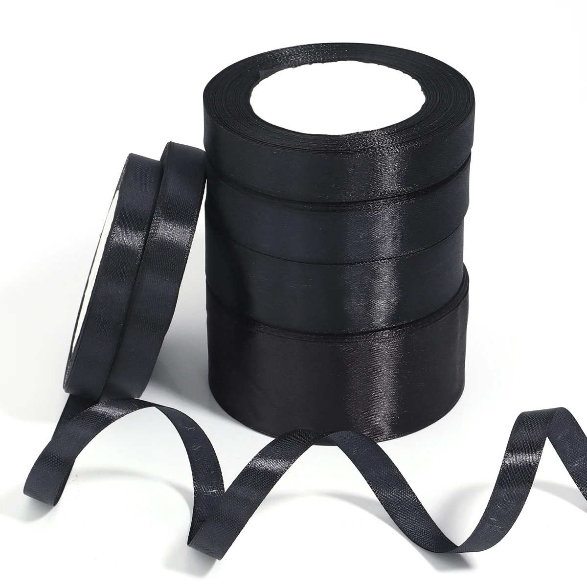 25Yards 1/1.2/1.5/2/2.5/3.8cm Black Satin Ribbons For Wedding Party Christmas DIY Handmade Bouquet Gifts Packaging Decoration 25Yards 1/1.2/1.5/2/2.5/3.8cm Black Satin Ribbons For Wedding Party Christmas DIY Handmade Bouquet Gifts Packaging Decoration