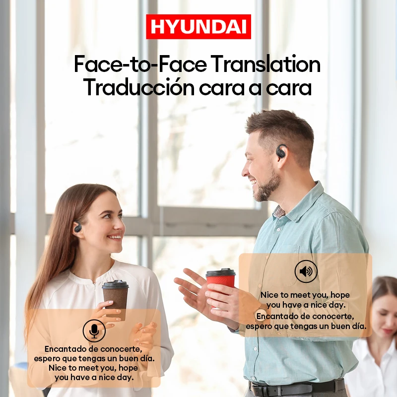 Choice HYUNDAI Openair5 AI Bluetooth Translation Earphones Hanging Ear Type AI Intelligent 100+ languages Meeting Earphone Gift 6