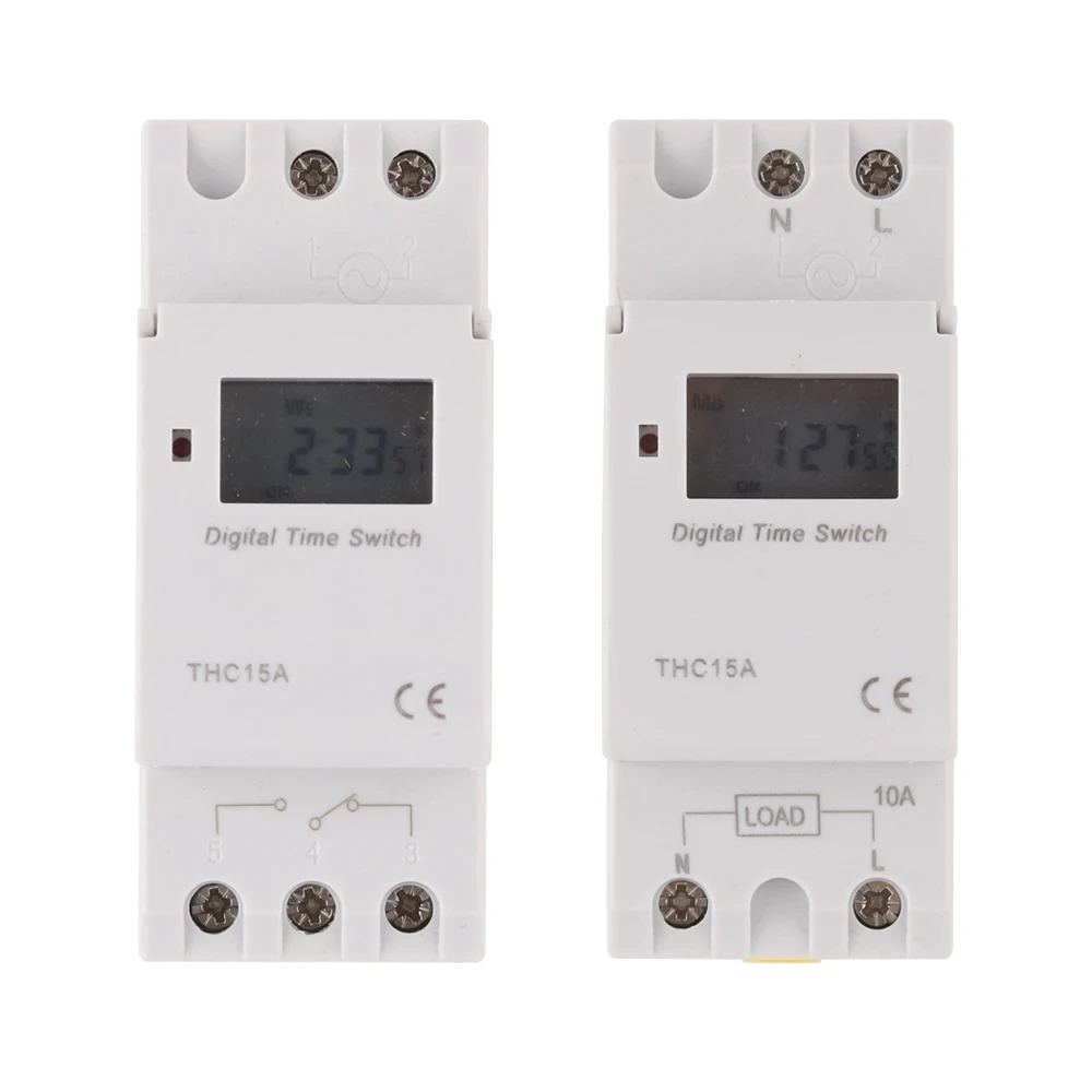 Timer Switch 1pc Electronic Weekly 7 Days Programmable Digital Relay Control 220V 230V 8A 10A 16A Din Rail THC15A