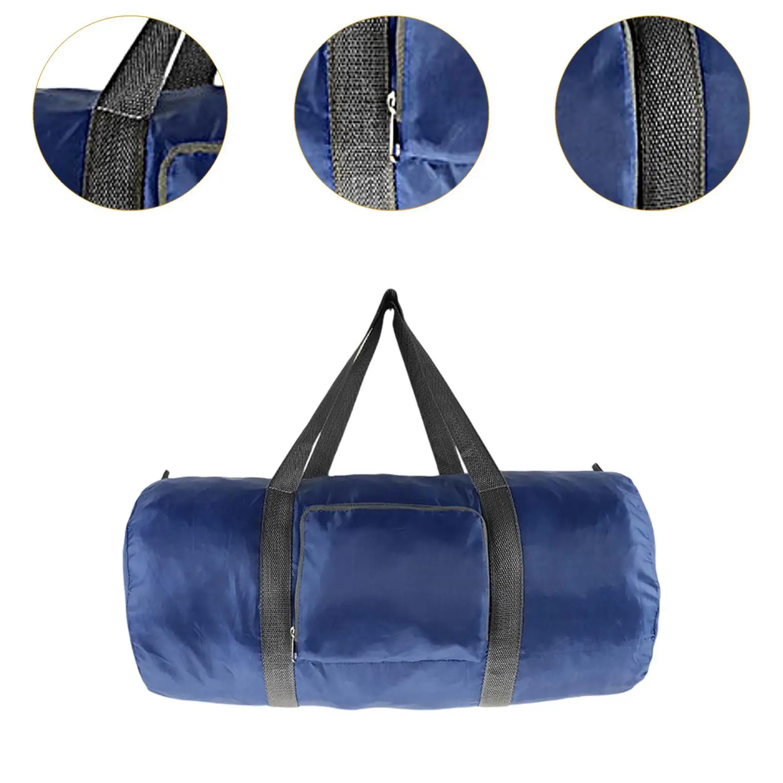 Foldable Travel Duffel Bag Tote Handbag Cylindrical Portable Overnight Weekender Bag Carry on for Outdoor Hiking Beach Sports