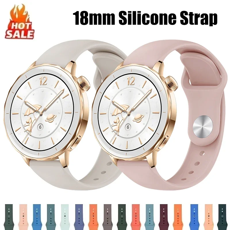 Elegant 18mm Silicone Watch Band Strap Bracelet
