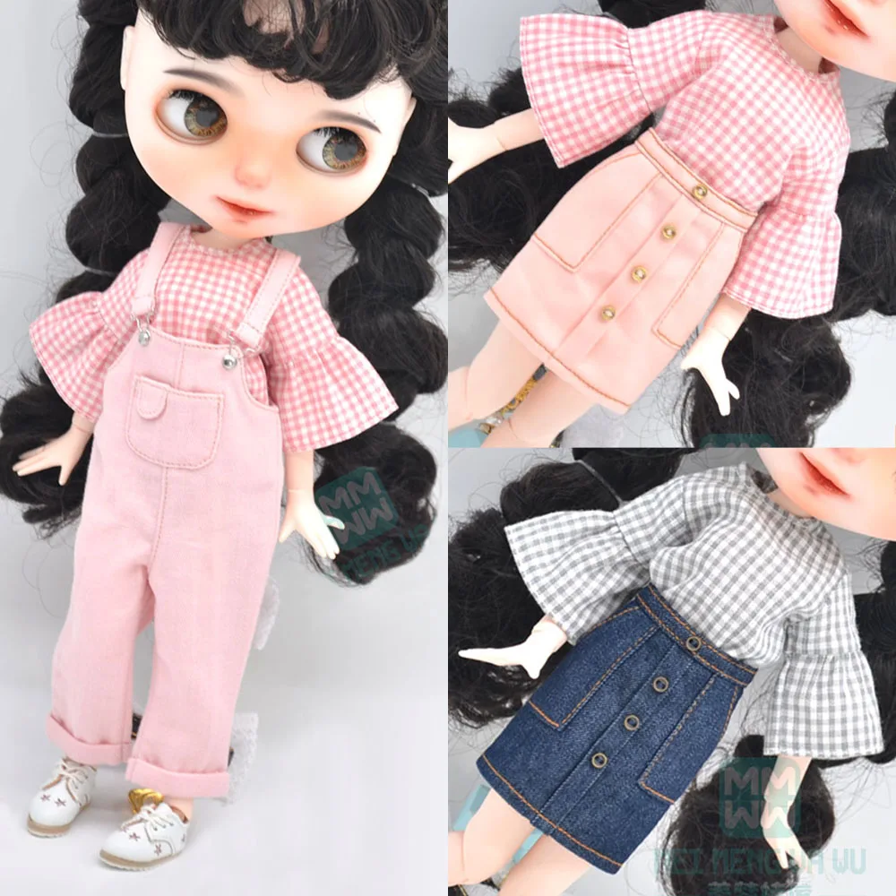 

Модная рубашка Blyth в клетку, мини-юбка для кукол Azone