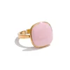Yhpup – bague carrée réglable en acier inoxydable plaqué PVD doré 18 carats, bijoux de charme populaires d'été, cadeau