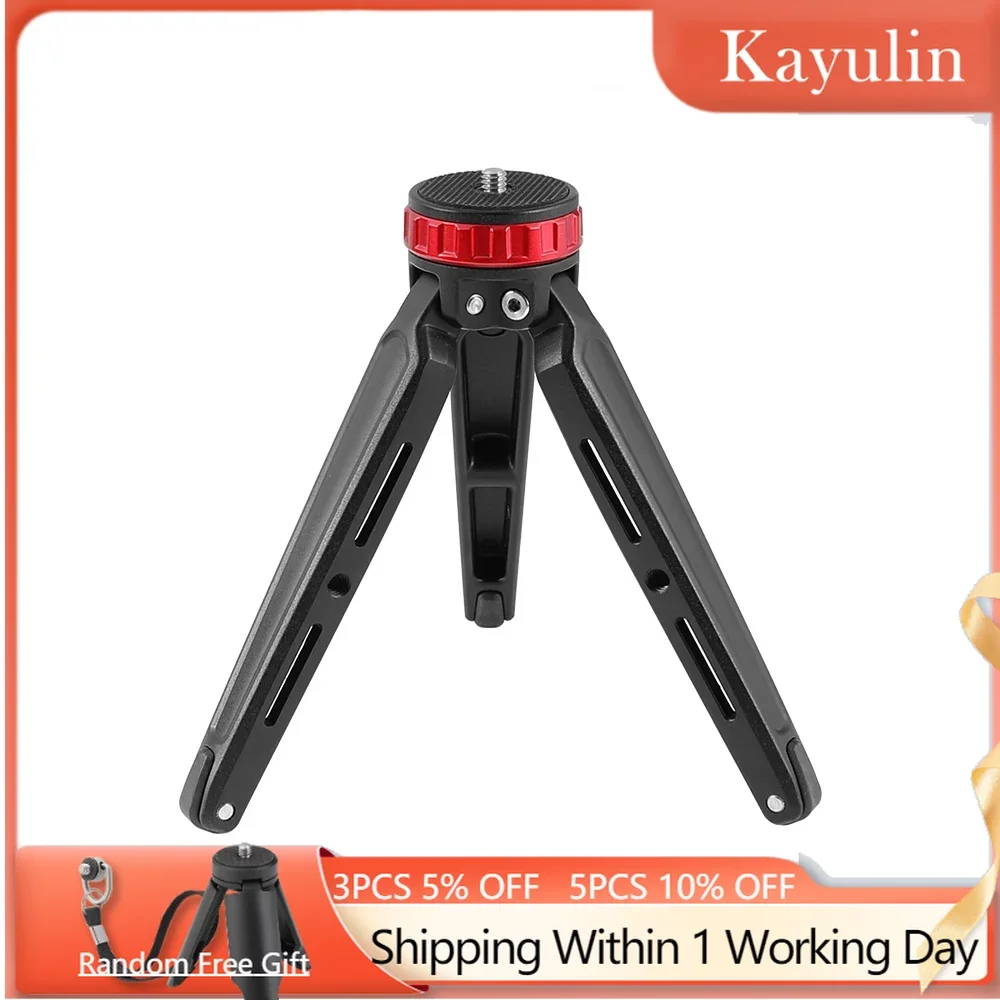 

Kayulin Mini Table Tripod Desktop Stand With 1/4" Screw 1/4" Holes And 3/8 Adapter Screws For DSLR Camera Monopod For DJI Zhiyun