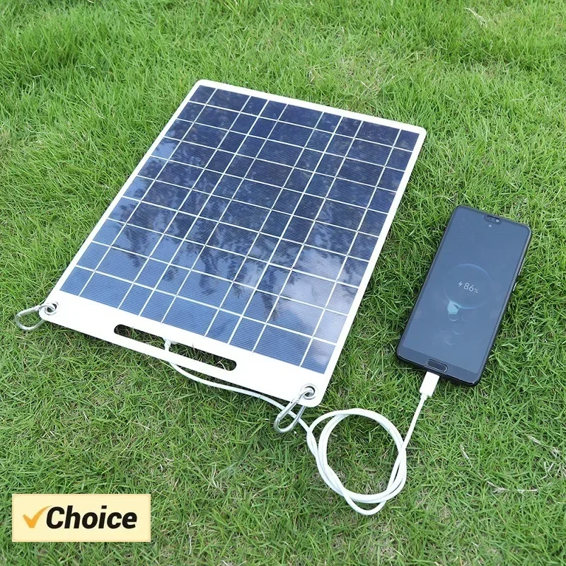 100W 5V Solar Plate Waterproof Solar Panel Portable Dual USB Solar ...