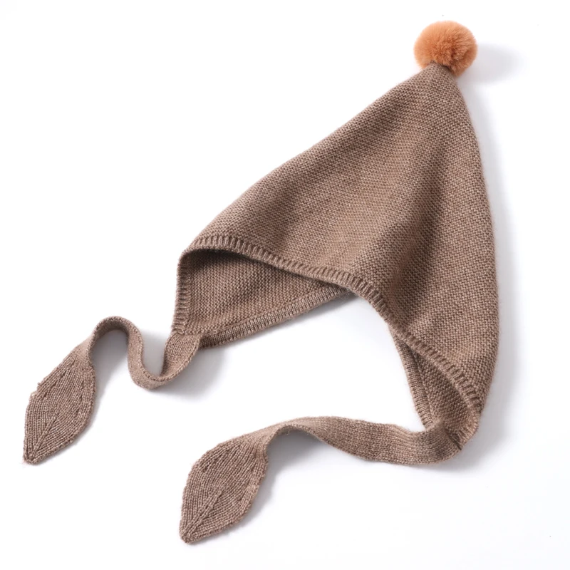 Winter Frühling Baby Hut Im Freien Feste Wolle Kaschmir Gestrickte Mädchen Jungen Pompom Kappe Beanie Kinder Warme Ohr Schutz Motorhaube Hut – Detail 6