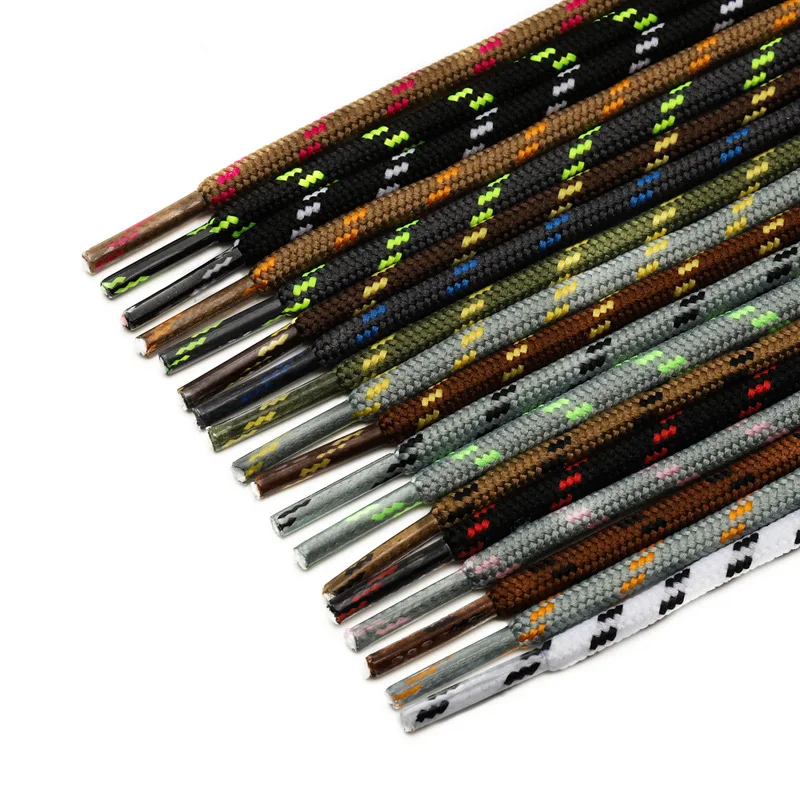 

1Pair Round Shoelaces Flower Dots Solid Laces Polyester Shoelaces Matching Sports Shoes Tooling Martin Boots Hiking Shoelaces