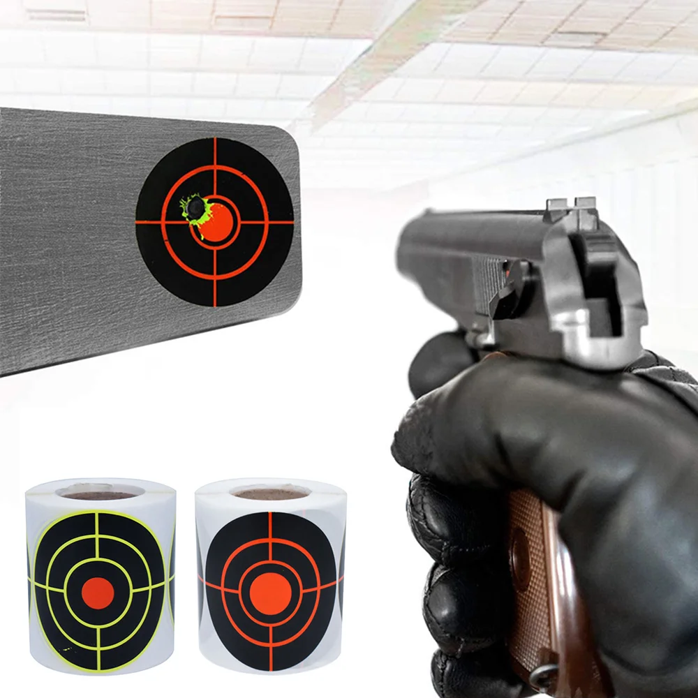 2Roll 200 pcs Yellow Red Shooting Exercises Splatter Target Stickers Set Shooting Target Training Supplies Sticker
