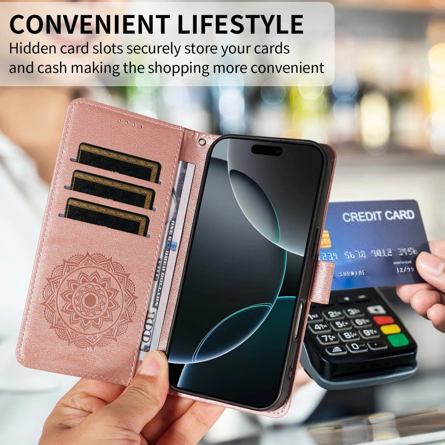 Luxury PU Leather Wallet Case with Flip Stand Cover