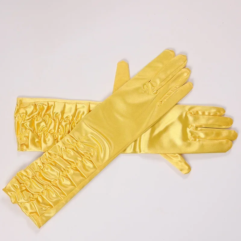 Elegant Vintage Silk Gloves in Black and Purple