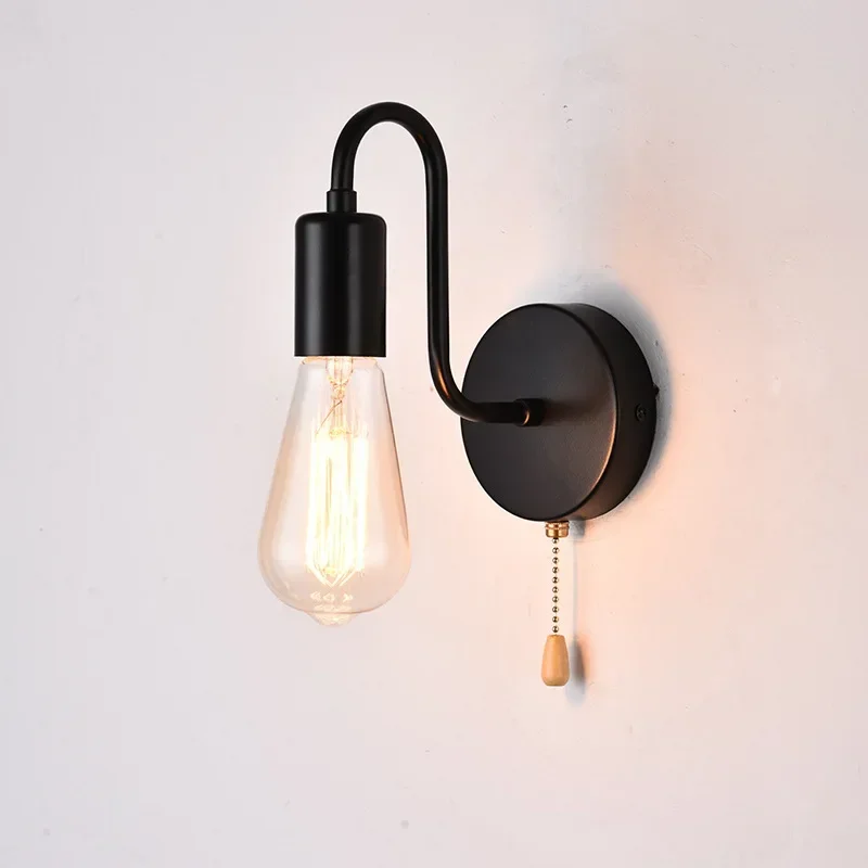 Nordic Creative Personality Modern Simple Zipper Lights Living Room Bedside Bedroom Study Aisle E27 Wall Lamp