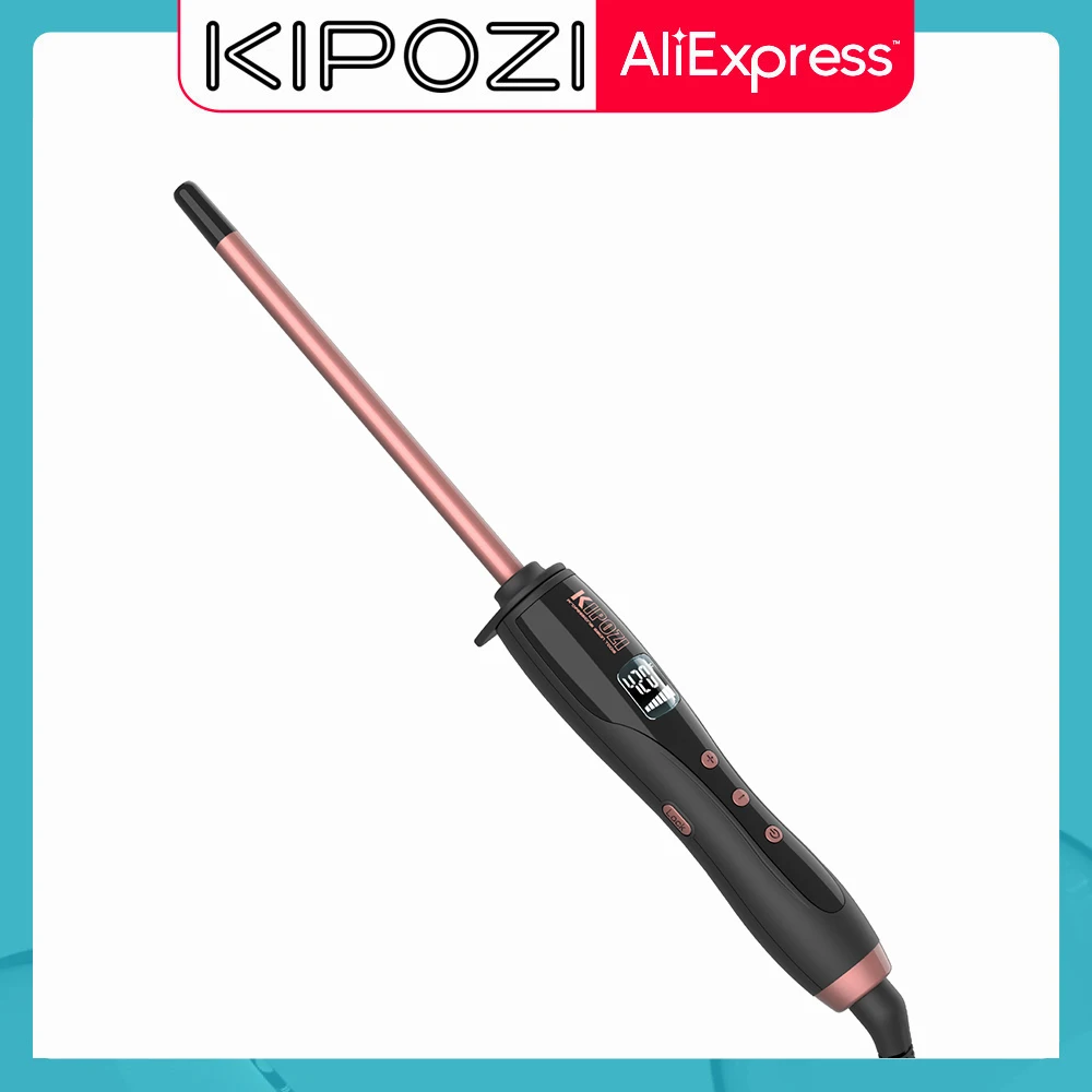 KIPOZ Chopstick Curling Wand 9mm Thin Hair Curl Iron Ceramic Barrel