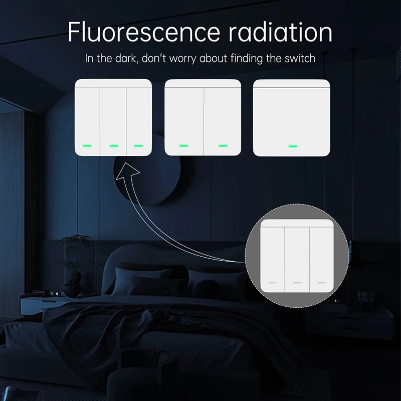 Tuya Smart Home 10A Wifi Wireless Remote Switch Breaker 1/2/3 Gang Wireless Wall Switch Support Alexa Google Home Smart Life APP