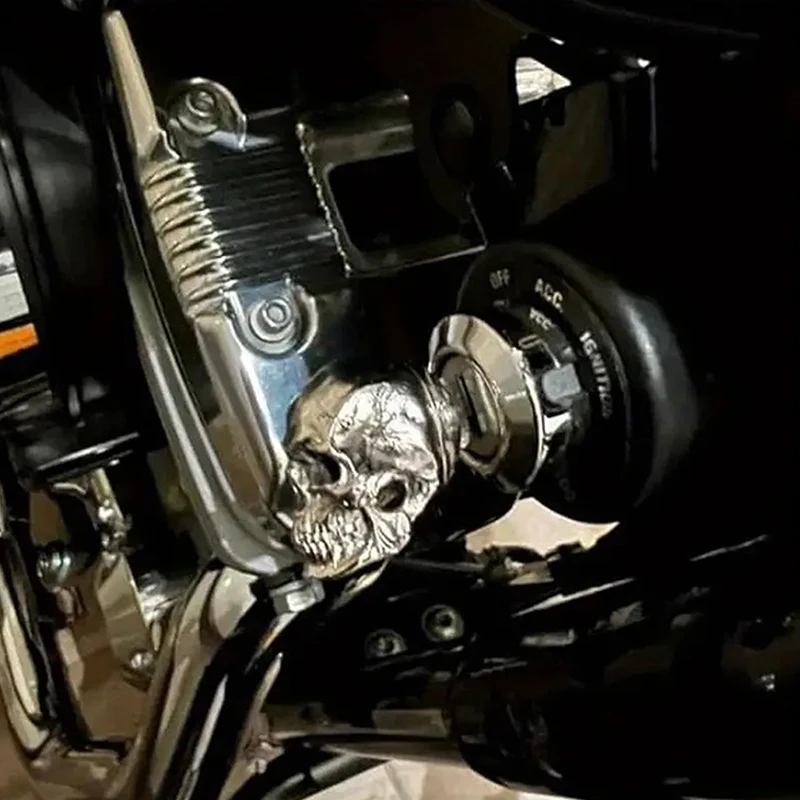 Demon Skull Key Pendant Metal Skull Key Cover Universal Modified Key Decoration,Witchy Car Accessories, Key Cover For Motorcycle 3