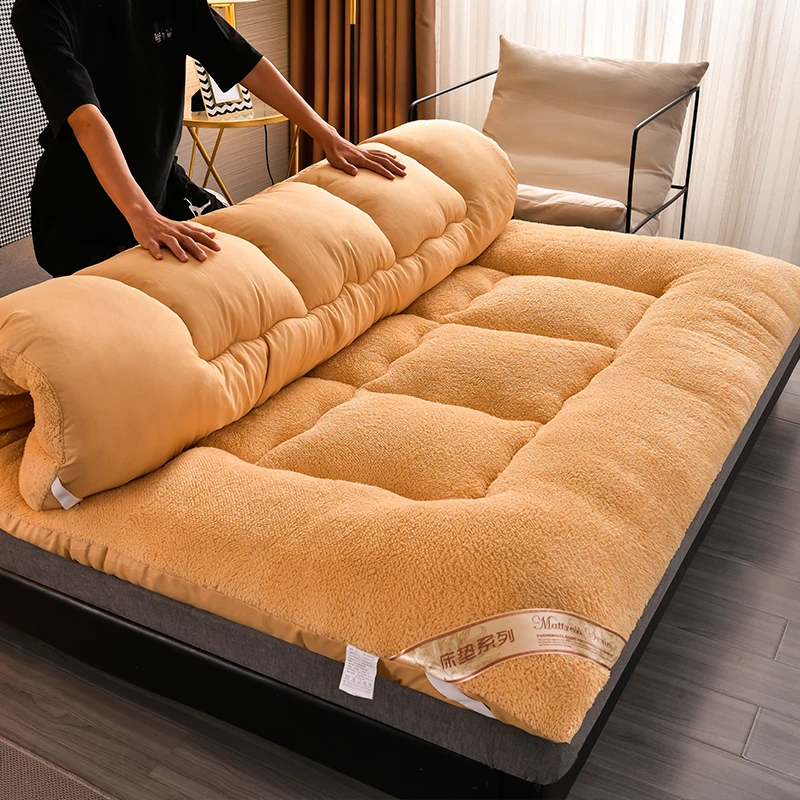 Futon confortable en peluche pliable pour dortoir ou maison, tatami