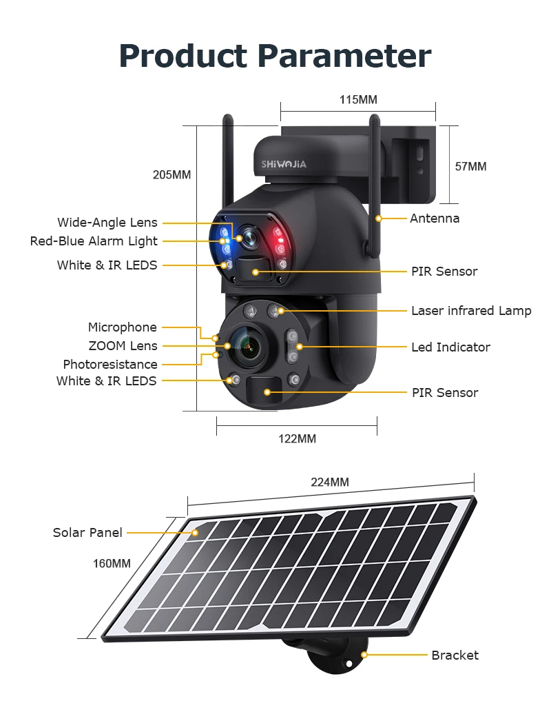 كاميرا مراقبة SHIWOJIA احترافية 4K