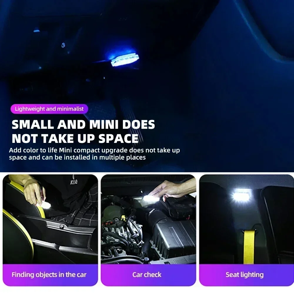 New USB Rechargeable Atmosphere Lamp Magnet RGB Interior Ambient Light LED Wireless Light Car