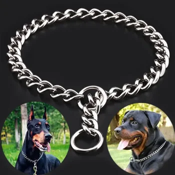 Collare con catena a forma di serpente per animali domestici Collare per estrangulamento per cani in acciaio inossidabile per cani Collare per estrangulamento per addestramento per cani regolabile per bulldog